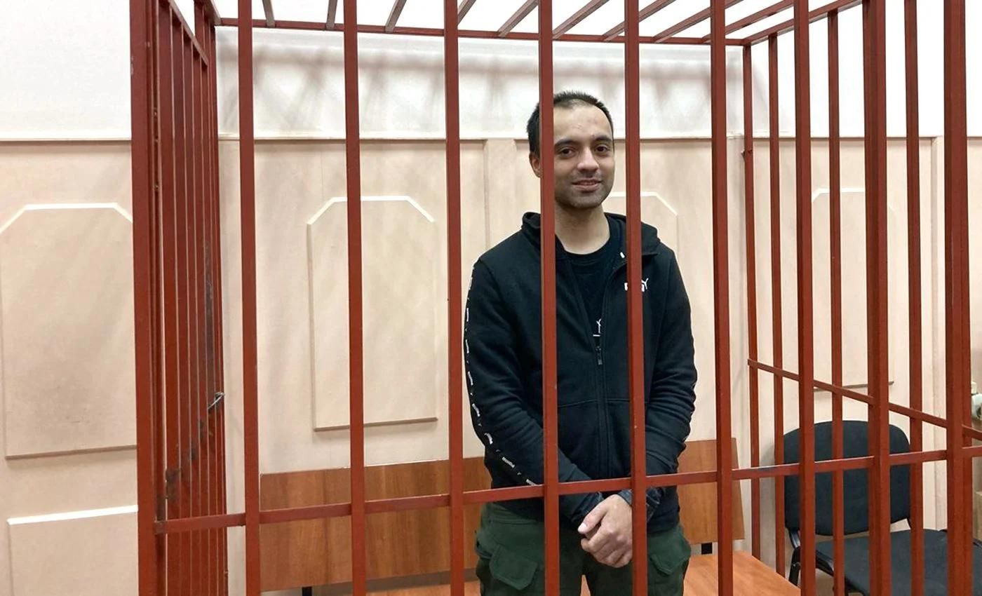 Руслан Сидики во время продления меры пресечения в Басманном районном суде Москвы в январе 2024 года