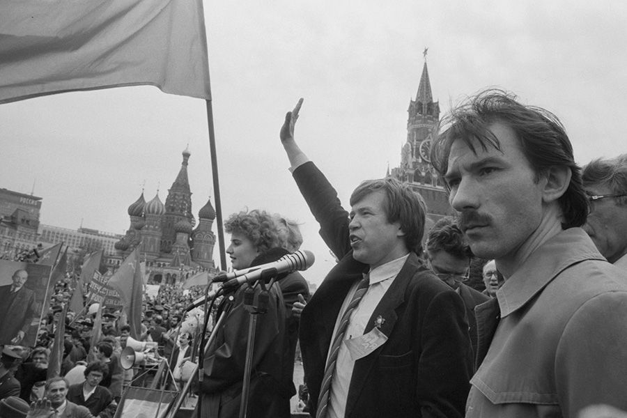 Виктор Анпилов на митинге в Москве