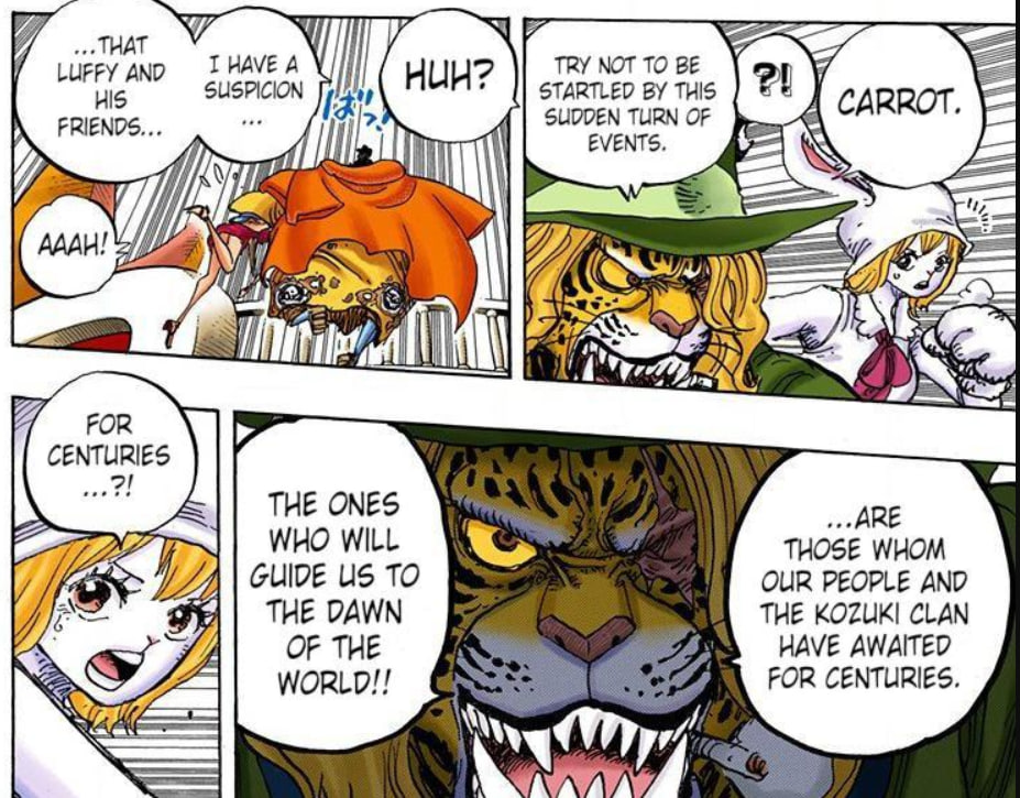 One Piece. Глава 877. Педро говорит о том, что Соломенные Шляпы приведут мир к новому рассвету