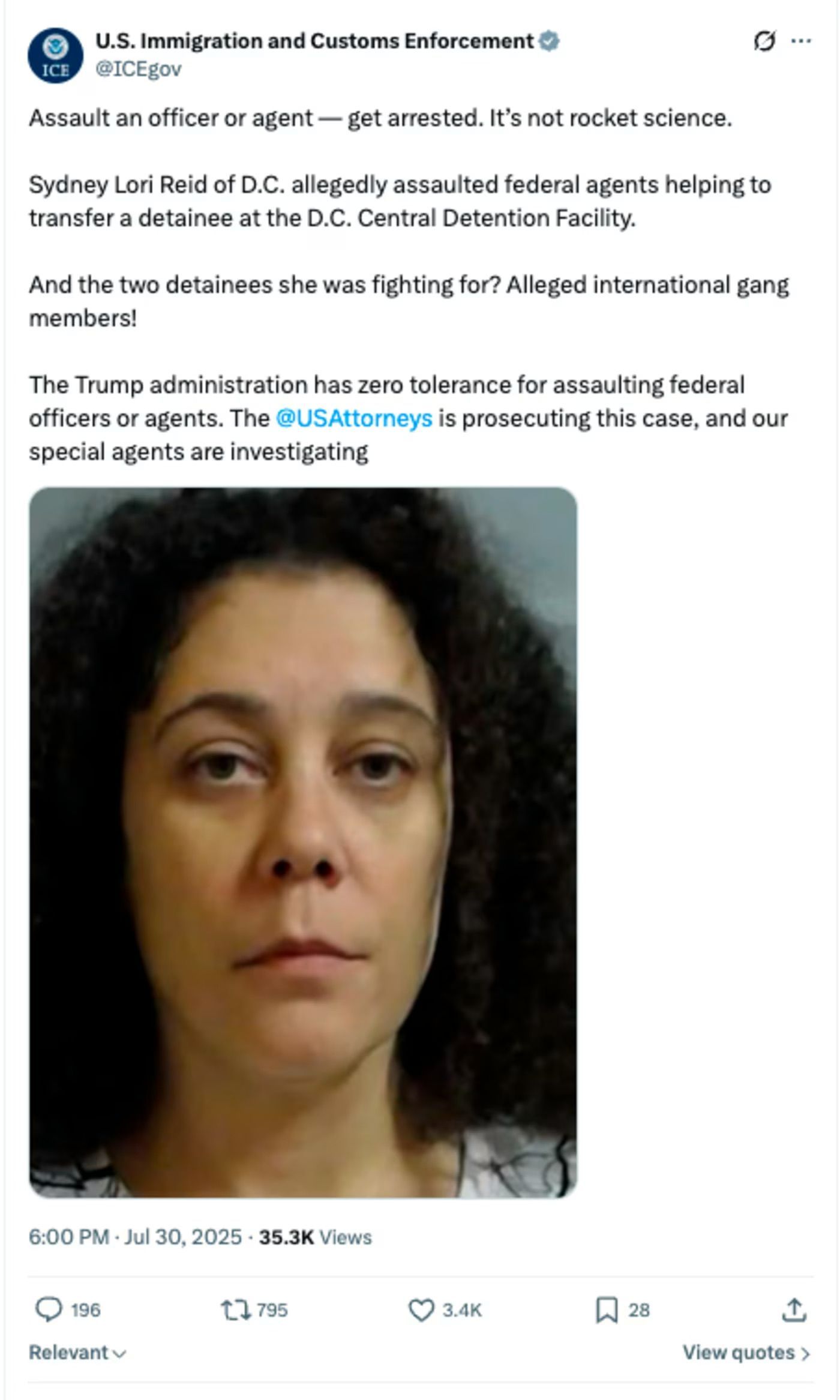 Сидни Лори Рей стала одной из мишеней агрессивной антимигрансткой пиар-тактики администрации Трампа