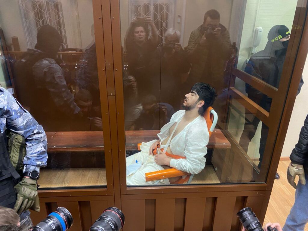 Подозреваемый в совершении теракта Мухаммадсобир Файзов в суде. 2024 г.