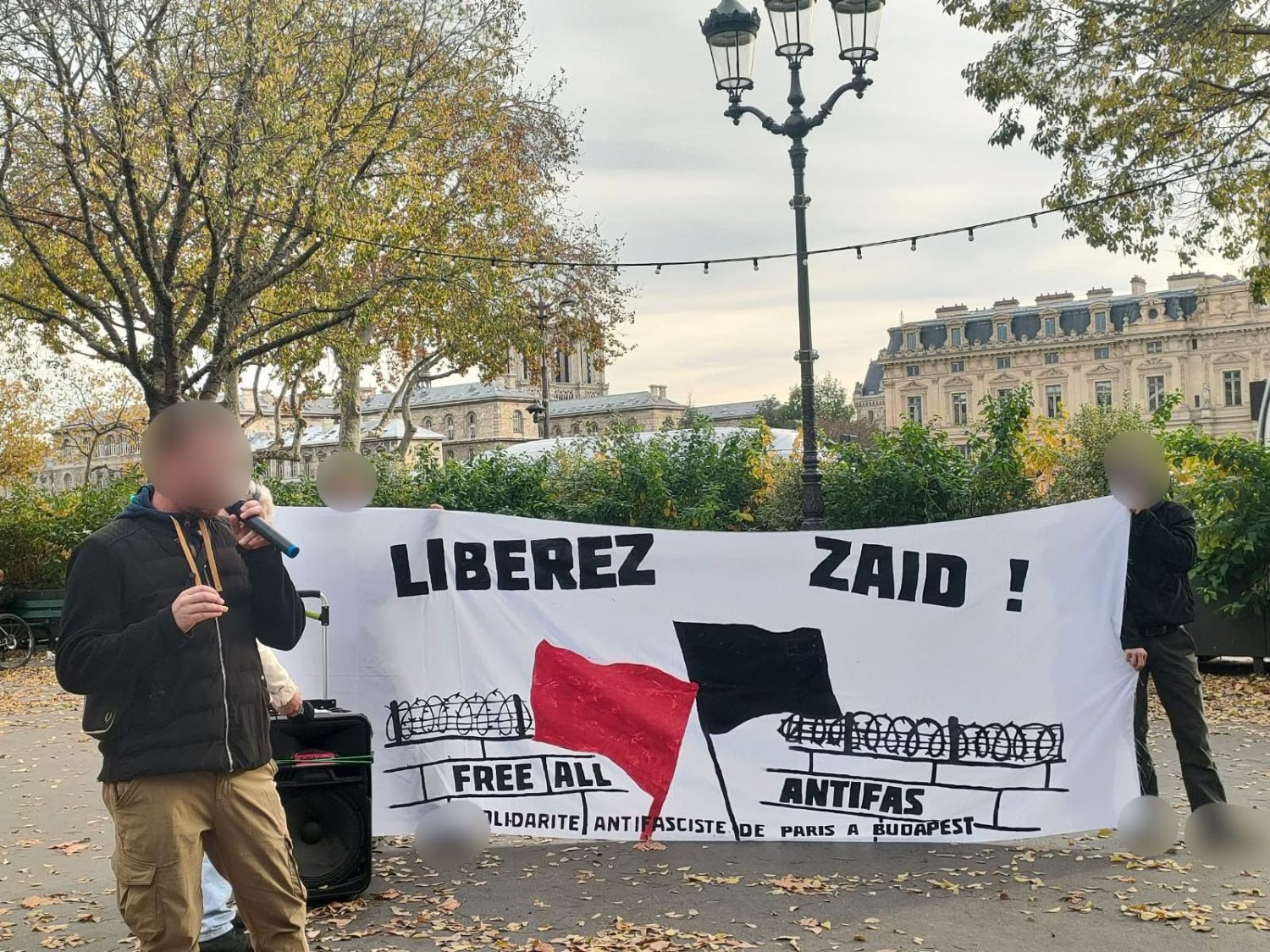Акция в поддержку сирийского антифашиста Зайда в Париже