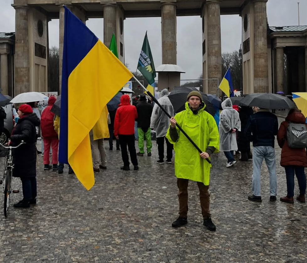 Александр Руднев на митинге в поддержку Украины